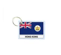 Porte Cles Cle Clefs Imprime Double Face Drapeau Hk Hong Kong Ancien