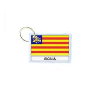 Porte Cles Cle Clefs Imprime Double Face Drapeau Sicilien Sicile Independant