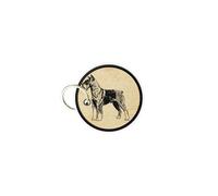 Porte Cles lefs Rond Imprime Double Face Chien Bull Terrier Bullterrier