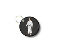 Porte Cles lefs Rond Imprime Double Face Karate Kimono