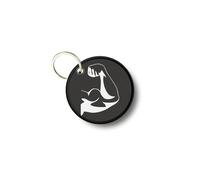 Porte Cles Clé Clefs Rond Imprime Double Face Muscle Musculation