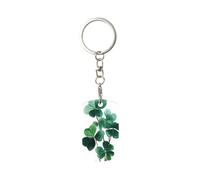 Porte-clés Clover style gouache traditionnel minimaliste rectangulaire en métal plaqué, pour femmes et hommes