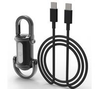 Porte-clés COB LED 1200 lm 7 modes d'éclairage SOS rouge bleu stroboscopique étanche ABS aluminium Type-C rechargeable pour mini banque d'alimentation pour randonnée, voyage, plein air, 8 cm, ultra