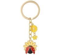 Porte-Clés Coccinelle, Porte-Clé Papillon Breloque de Sac pour Femmes | Cadeaux de Porte Mignons avec un Motif de Marguerite Jaune pour Amateurs de Jardin & Fans du Printemps