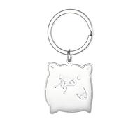Porte-clés cochon acier inoxydable adorables cadeaux animaux portefeuille clés voiture Noël accessoires breloques (Argenté)