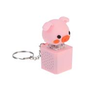 Porte-clés cochon avec clavier USB, bouton anti-stress et son LED, design adorable pour sac, petit cadeau anti-stress