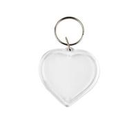 porte-clés coeur 40 x 40 mm 25 pièces transparent