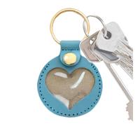 Porte-clés Collecteur De Poils D'animaux - Porte-clés Commémoratif En Cuir En Forme De Cœur Pour Animaux De Compagnie | Po-rte-clés Souvenir Créatif En Poils De Chien Pour Sac À Dos (Bleu)