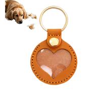 Porte-clés Collecteur De Poils D'animaux - Porte-clés Commémoratif En Cuir En Forme De Cœur Pour Animaux De Compagnie | Po-rte-clés Souvenir Créatif En Poils De Chien Pour Sac À Dos (Jaune)