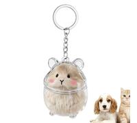 Porte-clés collecteur de poils de chien - 7 x 5 x 3 cm + accessoire de charme transparent, récipient en fourrure d'animal de compagnie, organisateur de bouteilles décoratif | Porte-souvenir en poils d