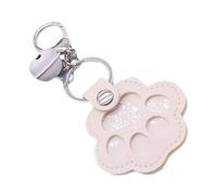 Porte-clés Collecteur de Poils de Chien, Porte-Clés Patte en Cuir Mémoire de Poils d'Animal, Pendentif Mignon avec Clochette pour et Adultes Amoureux des Animaux pour Rétroviseur de Camion