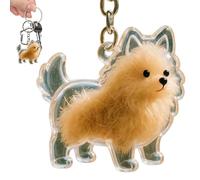 Porte-clés collecteur de poils de chien | Souvenir commémoratif pour poils d'animaux domestiques, boîte de rangement pour portefeuille, sac à main, filles, hommes, femmes, garçons, b, Refer to
