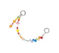 Porte-clés coloré avec perles en verre acrylique et alliage pour étui de téléphone, sac à dos, bijoux accessoires