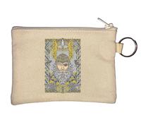 Porte-clés coloré Odin Dieu nordique corbeau loup art porte-monnaie Beige