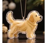 Porte-Clés Commémoratif En Forme De Chien, Porte-Clés Commémoratif En Fourrure De Chien, Porte-Clés Commémoratif Amusant En Forme De Chien(Golden Retriever A)