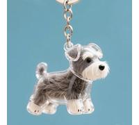 Porte-Clés Commémoratif En Forme De Chien, Porte-Clés Commémoratif En Fourrure De Chien, Porte-Clés Commémoratif Amusant En Forme De Chien(Schnauzer)