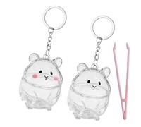 Porte-clés commémoratif portable en poils d ' animaux pour les propriétaires de hamsters, design compact, souvenir transparent, collecteur de fourrures, étui à pendentif pour poils d ' animaux