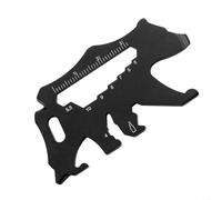 Porte-clés compact en acier inoxydable avec fonctions essentielles, idéal pour les aventures en plein air et les voyages (ours noir)