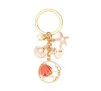 Porte-Clés Coquillage Rose, Pendentif étoile De Mer Et Petite Baleine, Joli Porte-Clés, Cadeau Pour Amis, Collègues Et Camarades De Classe, Design élégant Et Tendance, Style Marin