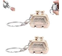 Porte-clés Coupe-ongles Pliable en forme de Sac à Main - Mini Coupe-ongles,Finition Métallique Texturée Premium,Accessoire de Charme pour Voyage,Soins Quotidiens et Trousseau de Clés (Jaune)