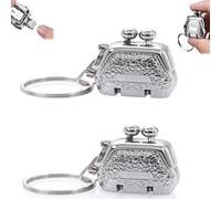 Porte-clés Coupe-ongles Pliable en forme de Sac à Main - Mini Coupe-ongles,Finition Métallique Texturée Premium,Accessoire de Charme pour Voyage,Soins Quotidiens et Trousseau de Clés (Argent)
