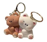 Porte-clés couple d'ours - Pendentif magnétique, accessoire mignon de dessin animé | Adorable cadeau assorti pour les amoureux, les amis, les camarades de classe, les collègues, les frères, les