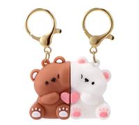Porte-Clés Couple Ours Mignon, Porte-Clés Blanc et Marron pour la Saint-Valentin Jolis Cadeaux Couples Ours Dessin Animé Porte-Clé Assorti pour Lui et Elle