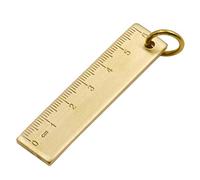 Porte-clés créatif en cuivre avec règle droite pour étudiant, école, bureau, couture, outils de mesure, mètre ruban, petite poche