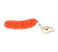 Porte-clés Créatif Saucisse Réaliste Orange en Pvc et Métal