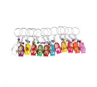 TOYMYTOY Porte-clés Porte-clés Poupées Russes en Bois Matryoshka Porte-clés 12PCS