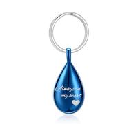 Porte-clés Crémation pour cendres Toujours dans mon cœur Urne Médaillon Crémation Bijoux Teardrop Memorial Keepsake Keychain