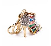 Porte-clés Cristal Forme Chaussure Talon Haut - Pendentif Sac à Main Coloré et Brillant - Accessoire de Décoration pour Femme et Fille
