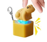 Porte-clés Croassement de Grenouille, Porte-clés Fidget Jouet Croassement de Grenouille Rechargeable avec Lumières, Bouton Clicker de Clavier Anti-Stress pour Adultes Étudiants Bureau École Voyage