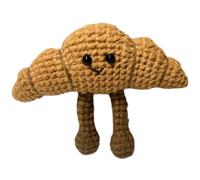 Porte-clés croissant crocheté fait à la main, porte-clés réaliste pour clés, breloques de sac mignonnes et accessoires de portefeuille, cadeau unique pour les femmes, les filles et les meilleures