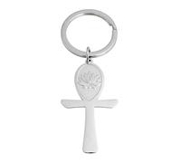 Porte-clés Croix Ansée ânkh Fleur De Lotus Acier Inoxydable