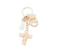 Porte-clés croix et papillon en résine chrétienne avec pompons pour l ' organisation quotidienne des clés et la décoration du à