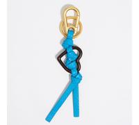 Porte-clés cœur cuir bleu UN