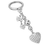 Porte-Clés Cœur - Porte-Clé Charme Amour Ton Argenté Breloque de Sac pour Femme avec Messages Gravés, Cadeaux Porte-Cléf Attentionnés pour Petite Amie, Épouse, Maman, Meilleure Amie.