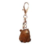 Porte-clés d’ours fait à la main - Figurine miniature en bois sculpté | Pendentif de sac porte-clés de voiture animal | Cadeau mignon pour petite amie anniversaire nouvel an décoration inspirée de la
