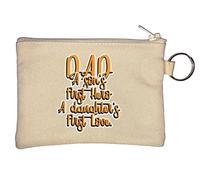 Porte-clés Dad A Sons First Hero A Daughters First Love Beige