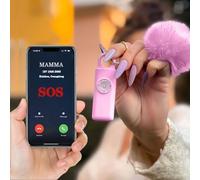 Porte-clés d'alarme anti-panique, dispositif anti-agression SOS appel automatique, envoi instantané position GPS, sirène 130 dB, défense personnelle et autodéfense pour femmes, enfants et personnes