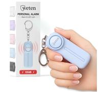 Porte-clés d'alarme de sécurité personnelle WETEN pour femmes - Sirène d'autodéfense puissante de 130 dB avec lumière LED - Sifflet de protection d'urgence par (Bleu)