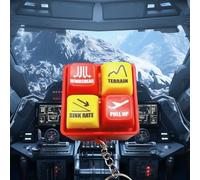 Porte-clés d'alarme pilote et équipage - Cockpit aéronautique avec lumière LED claire - Simulateur de bruit d'avertissement EGPWS - Porte-clés d'urgence lumineux (1)