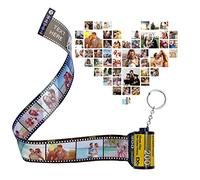 Porte-clés d'album en Rouleau de Film, Porte Clé Personnalisée avec Photo Colorée, Porte-clés en Fouleau de Film, Rouleau de Film Caméra Porte Clé, Cadeau Unique Pour Noël Anniversaire Saint Valentin