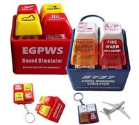Porte-clés d'alerte pilote et d'équipage EGPWS avec simulateur de son, porte-clés d'alerte d'urgence d'avion avec lumière LED, bouton de sécurité du cockpit lumineux, porte-clés de sécurité pour les