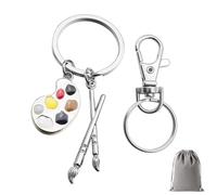Porte-clés d'artiste, cadeau pour hommes et femmes, lanière avec palette de couleurs et pinceau pour les amateurs d'art, décoration porte-clés pour artistes, cadeau unique pour adolescents et