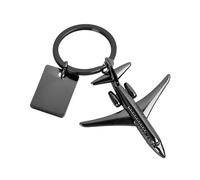 Porte-clés d'avion pour voiture - Personnalisé avec un charme One Piece - Pour les amateurs d'avion 8x5cm (or noir)