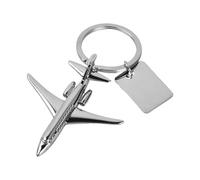 Porte-clés d'avion pour voiture - Personnalisé avec un charme One Piece - Pour les amateurs d'avion 8x5cm (argent)