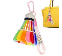 Porte-clés De Badminton - Pendentif Arc-en- Imprimé En 3D | Charme De Sac À Dos Longue Durée | Ajoute Une Décoration Colorée Amusante Aux Clés Ou Aux Sacs - Cadeau Parfait Pour Les Amis, Les