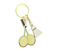 Porte-clés de badminton - Pendentif raquette en métal - Accessoire fantaisie pour sac à dos | Accessoire inspiré du sport pour clés, sac de voyage, camping, cadeau pour les amateurs de badminton